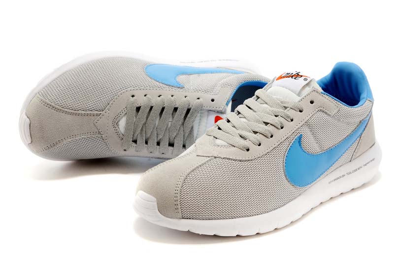 nike roshe run 2015 cuir maille olympique gris bleu (2)
